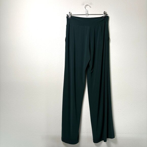 Clara Sun Woo Pull On Pants Size L Green Stretch Pockets Lagenlook Boho USA - Picture 3 of 9